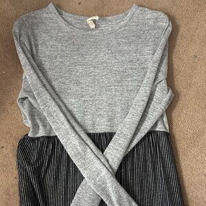 Gray and Black Striped Dress